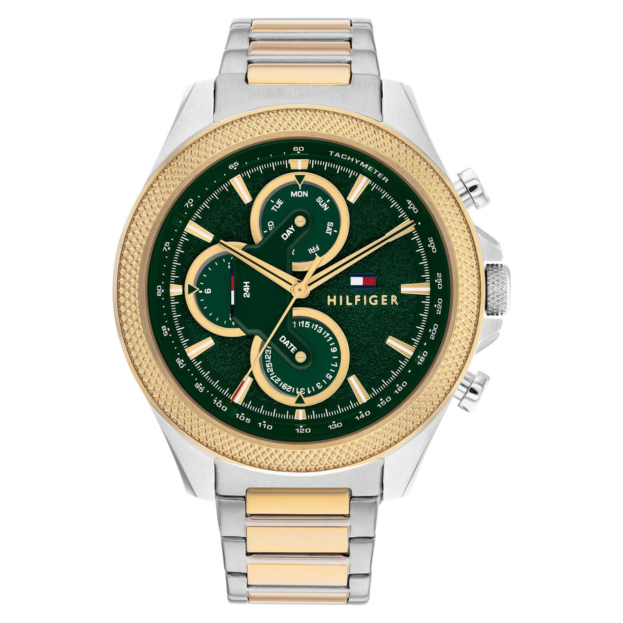 Tommy Hilfiger Two-Tone Steel Green Dial Multi-function Men's Watch
