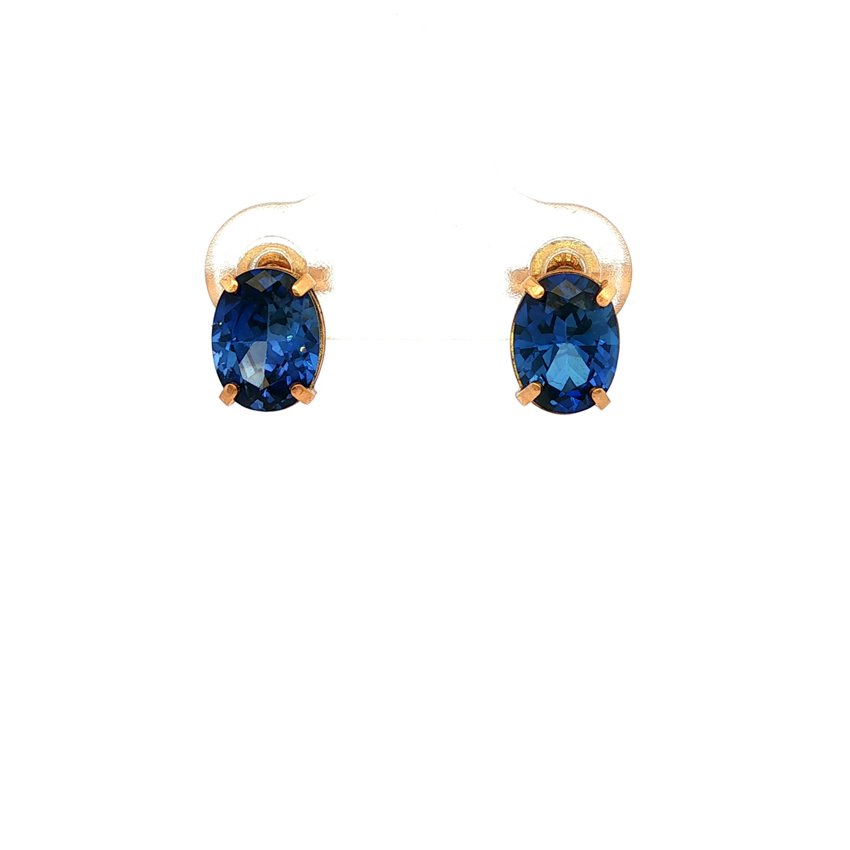 Natural Tanzanite Claw Earrings in Yellow Gold