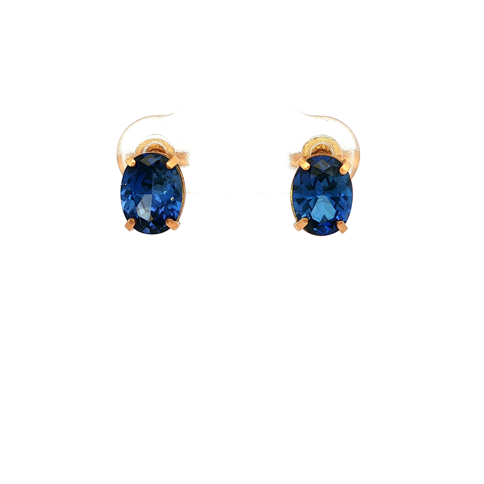 Natural Tanzanite Claw Earrings in Yellow Gold