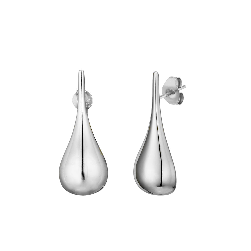 Sterling Silver Long Teardrop Earrings