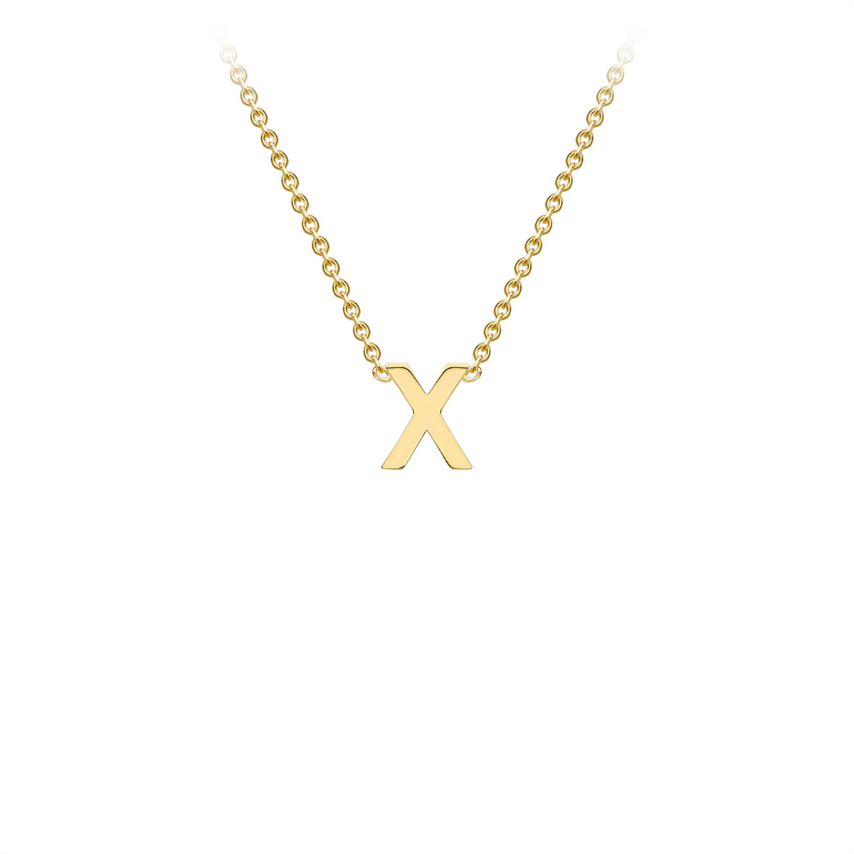 9ct Yellow Gold Petite Initial Necklace - D