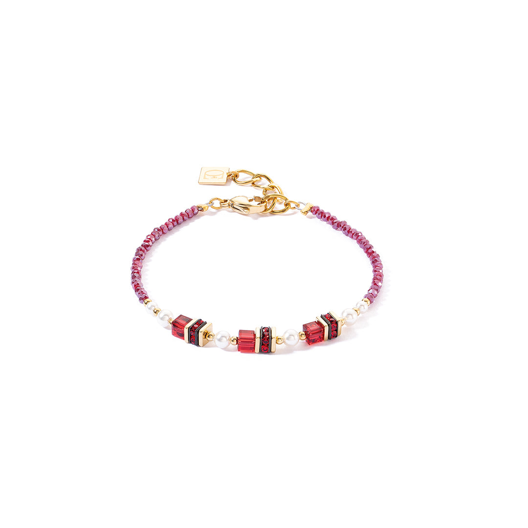 GeoCube Princess Gold Red Bracelet