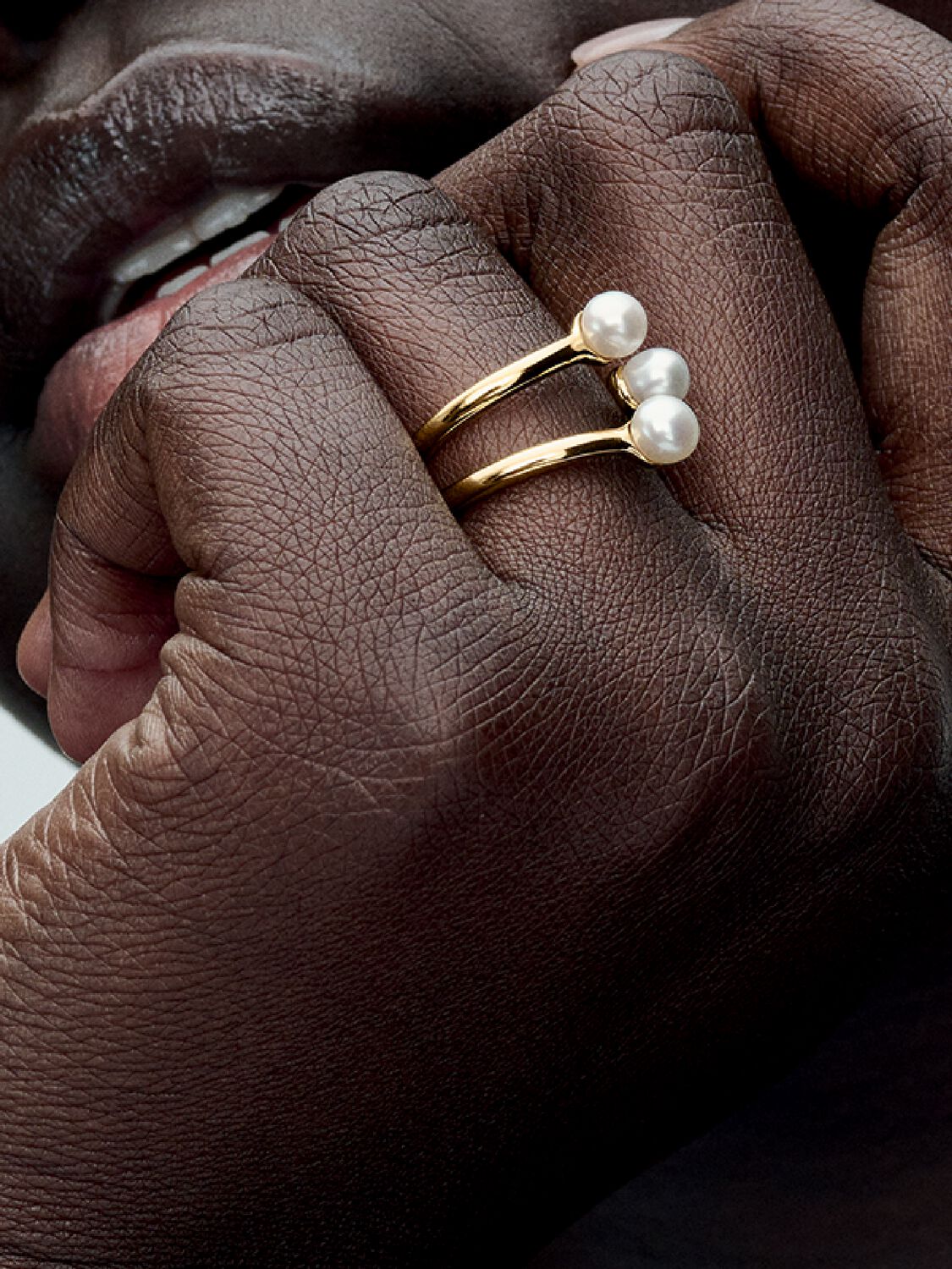 Treated Freshwater Cultured Pearl Open Ring