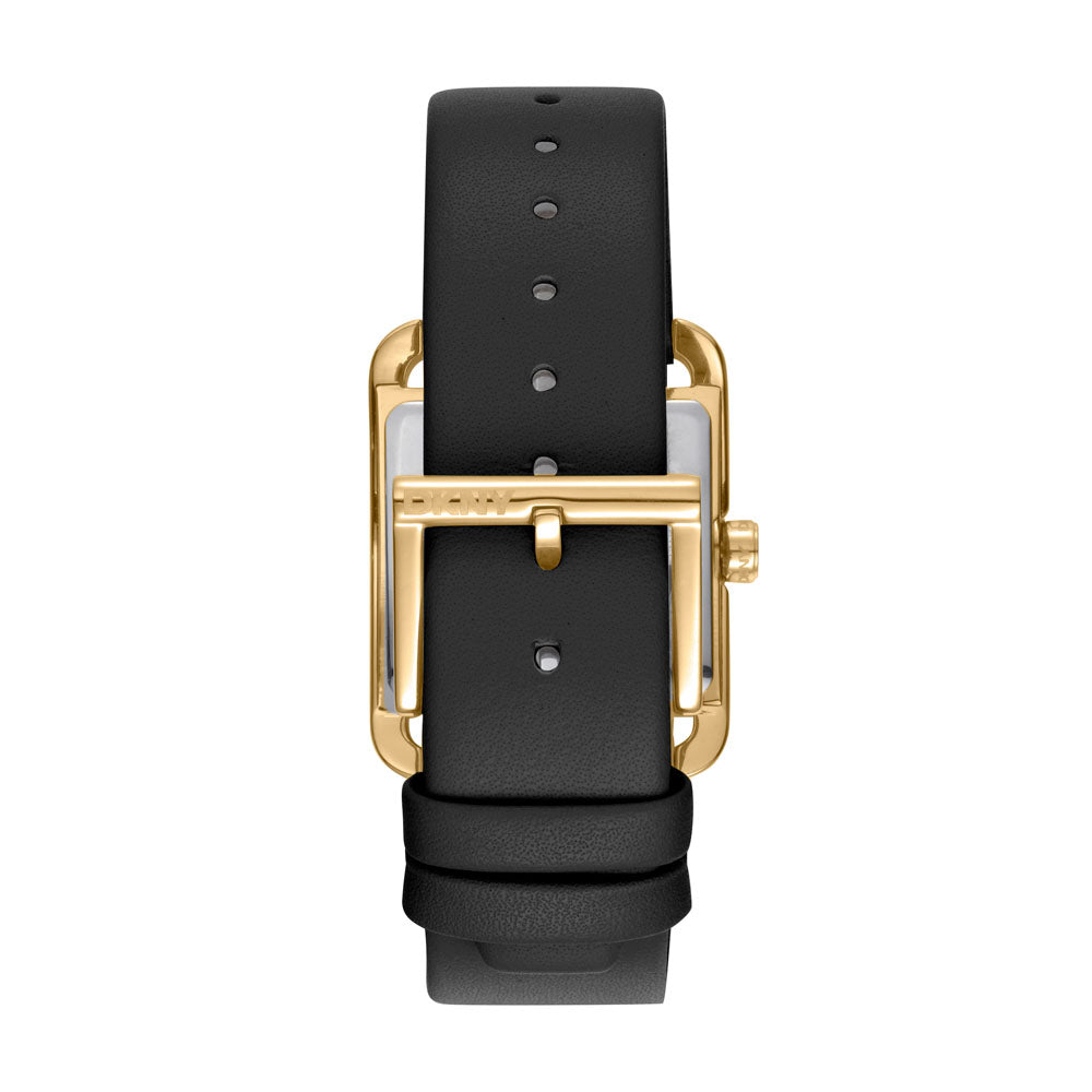 DKNY Iconic Women's Black Dial Leather Strap Watch
