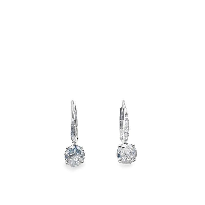 Sterling Silver Drop Hoop Earrings
