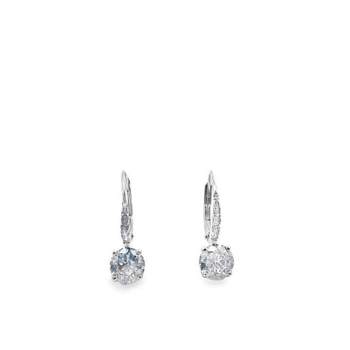 Sterling Silver Drop Hoop Earrings