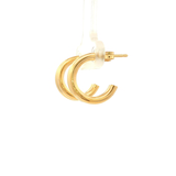 Tube Half Hoop Earrings in Yellow Gold
