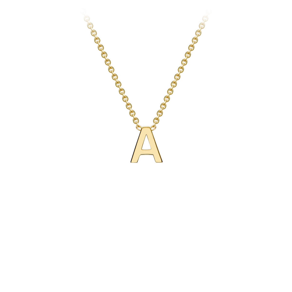 9ct Yellow Gold Petite Initial Necklace - D