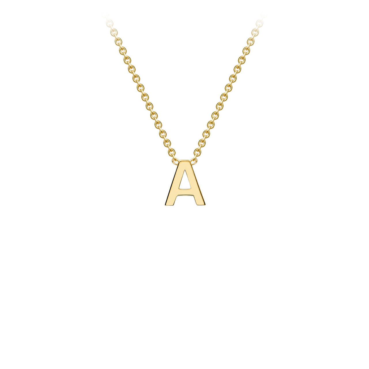 9ct Yellow Gold Petite Initial Necklace - D