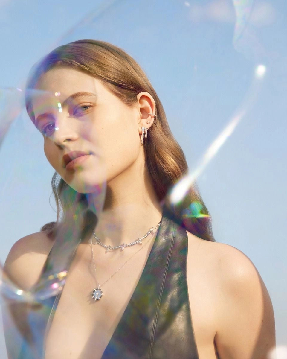 Ania Haie Black Agate Point Barbell Earrings