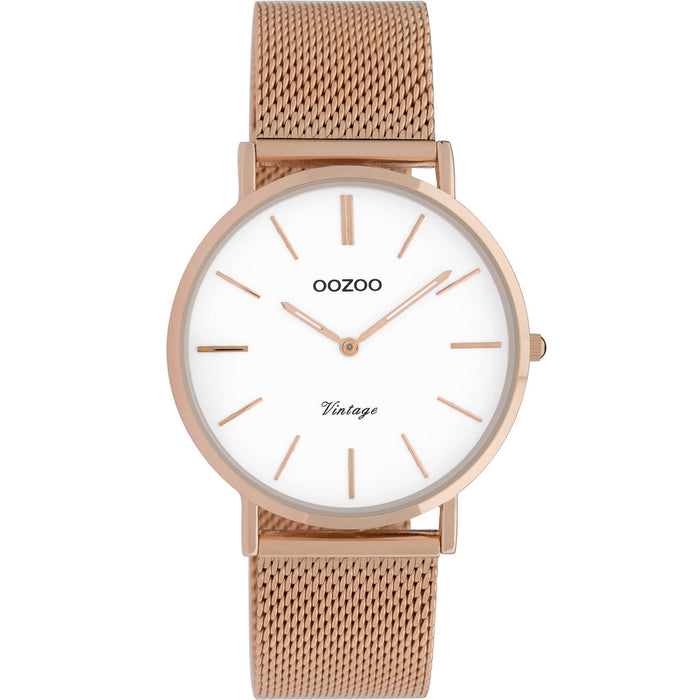 OOZOO Rose Gold Mesh Watch