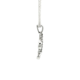 White Gold over Silver Diamond Initial 'H' Charm Necklace