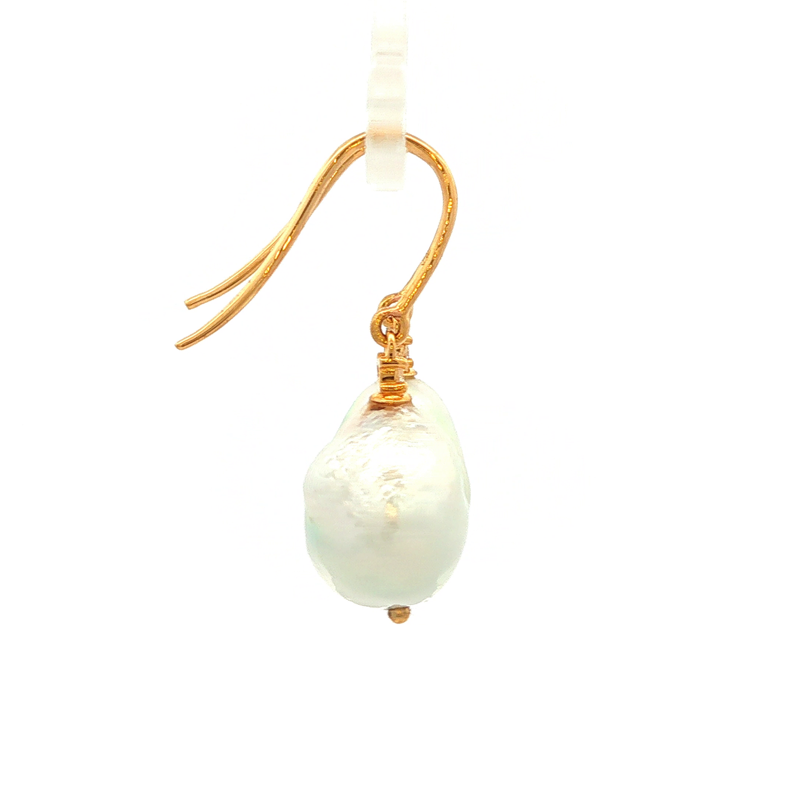 South Sea Baroque Pearl Earrings in Yellow Gold