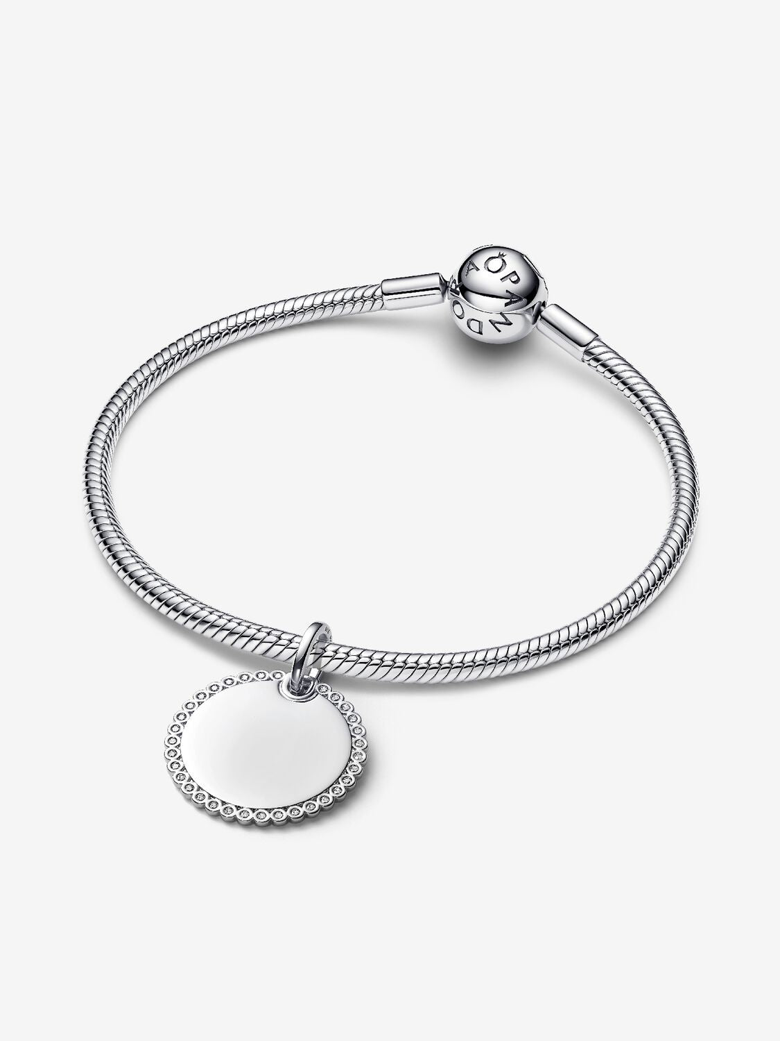 Pandora Engravable Round Sterling Silver Pendant