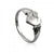 April Heart Birthstone Signet Ring in Sterling Silver