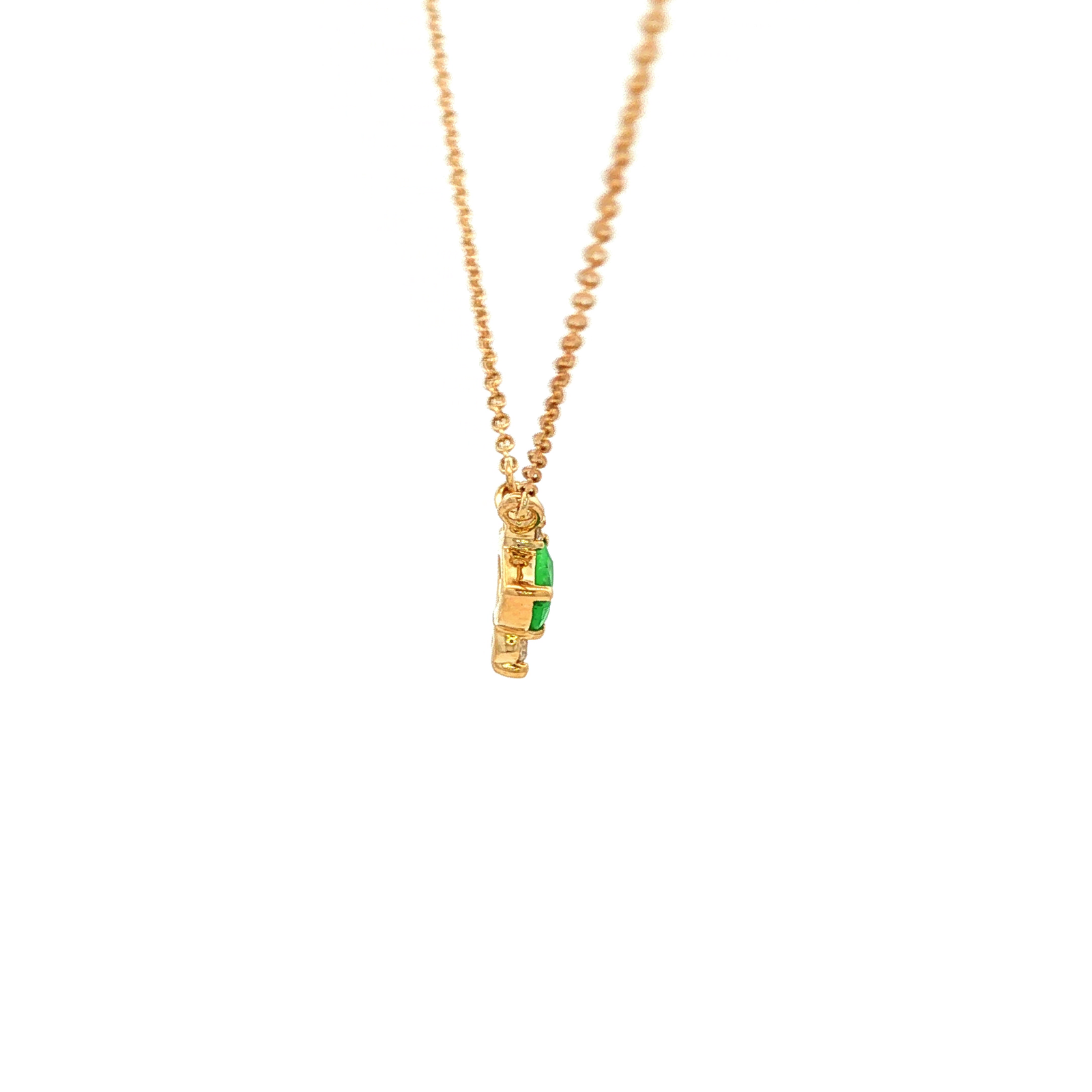 Pear Emerald Necklace in Yellow Gold