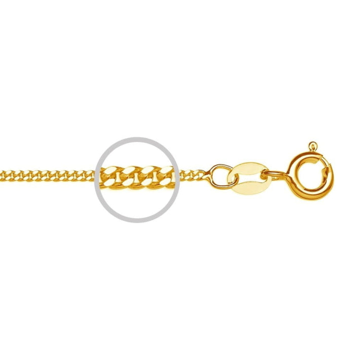 Sterling Silver Gold Plated 1mm Tight Curb Chain