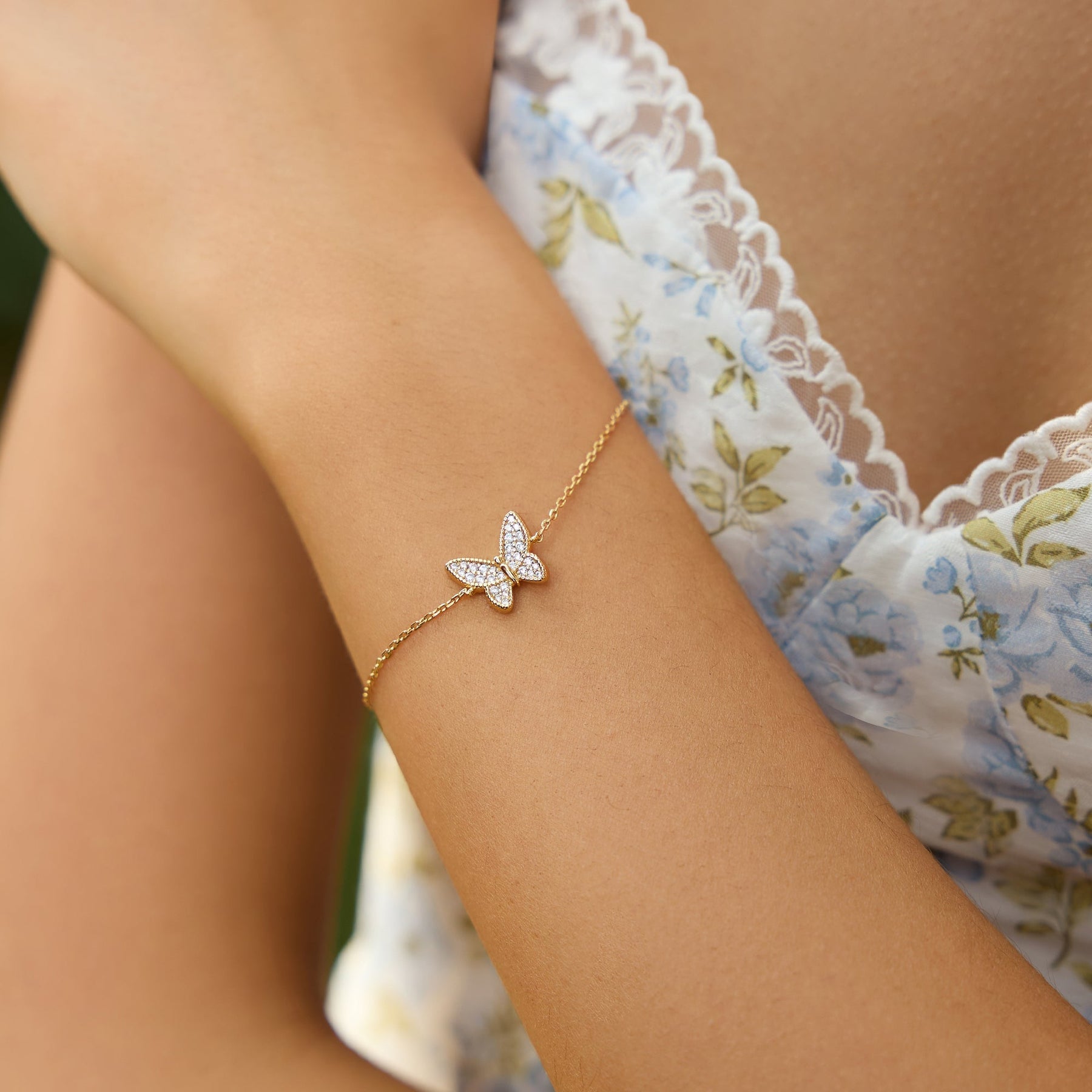 Ania Haie Gold Butterfly Pave Bracelet