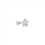 #5A EAR SIL CZ STAR SINGLE BARBELL ER