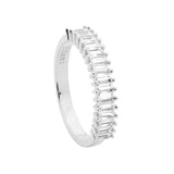Ellani Sterling Silver Rose Gold Plated Baguette Ring