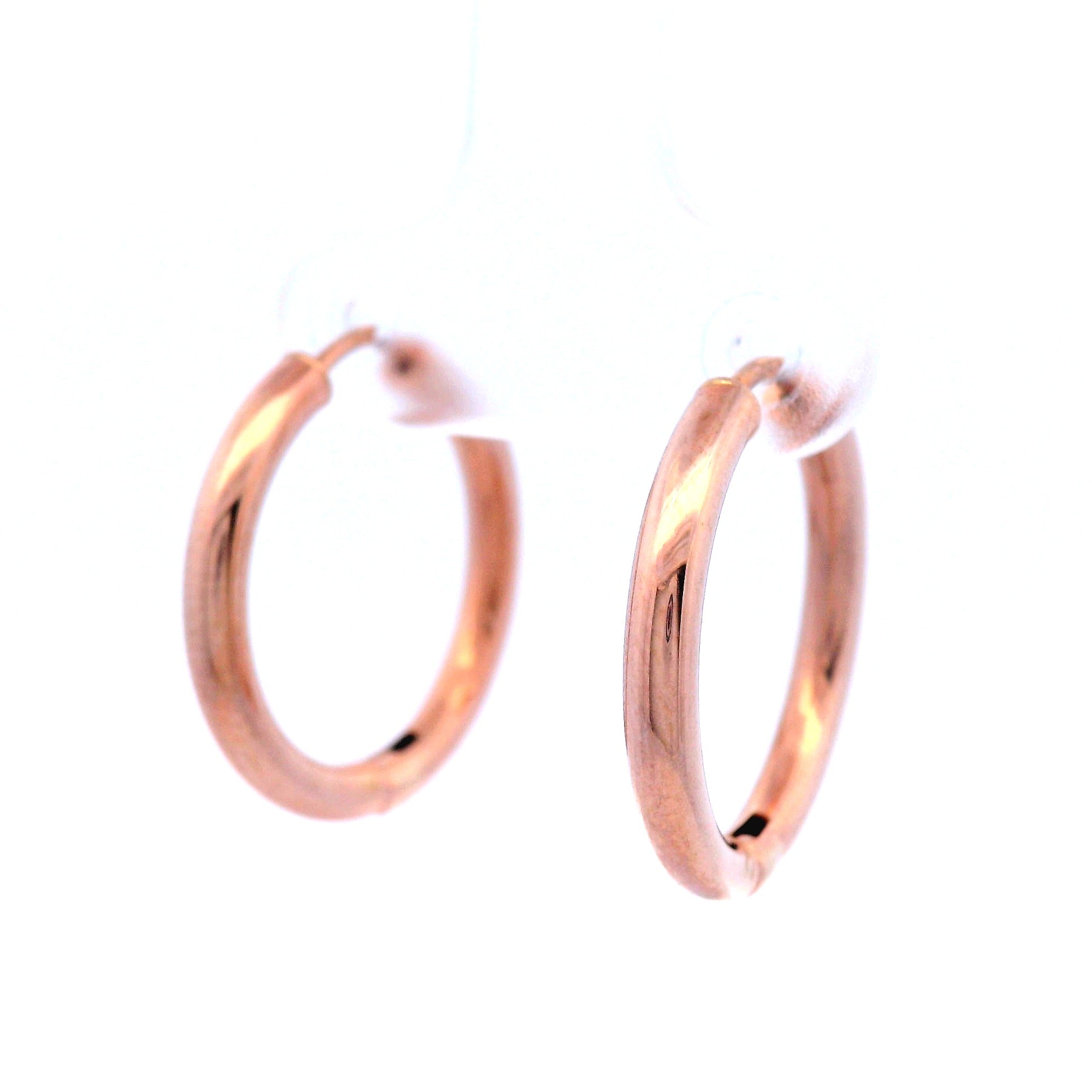 9ct Rose Gold Round Huggies Earrings