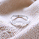 Plain Wave Ring in White Gold
