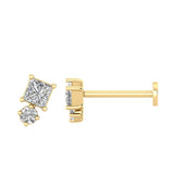 Lab Grown Diamond Flat Back Earring in 9K Yellow Gold
