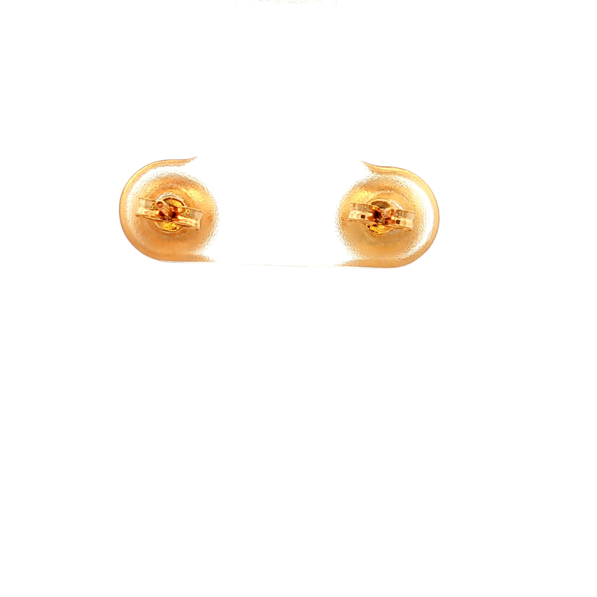 Textured Button Stud Earrings in Yellow Gold