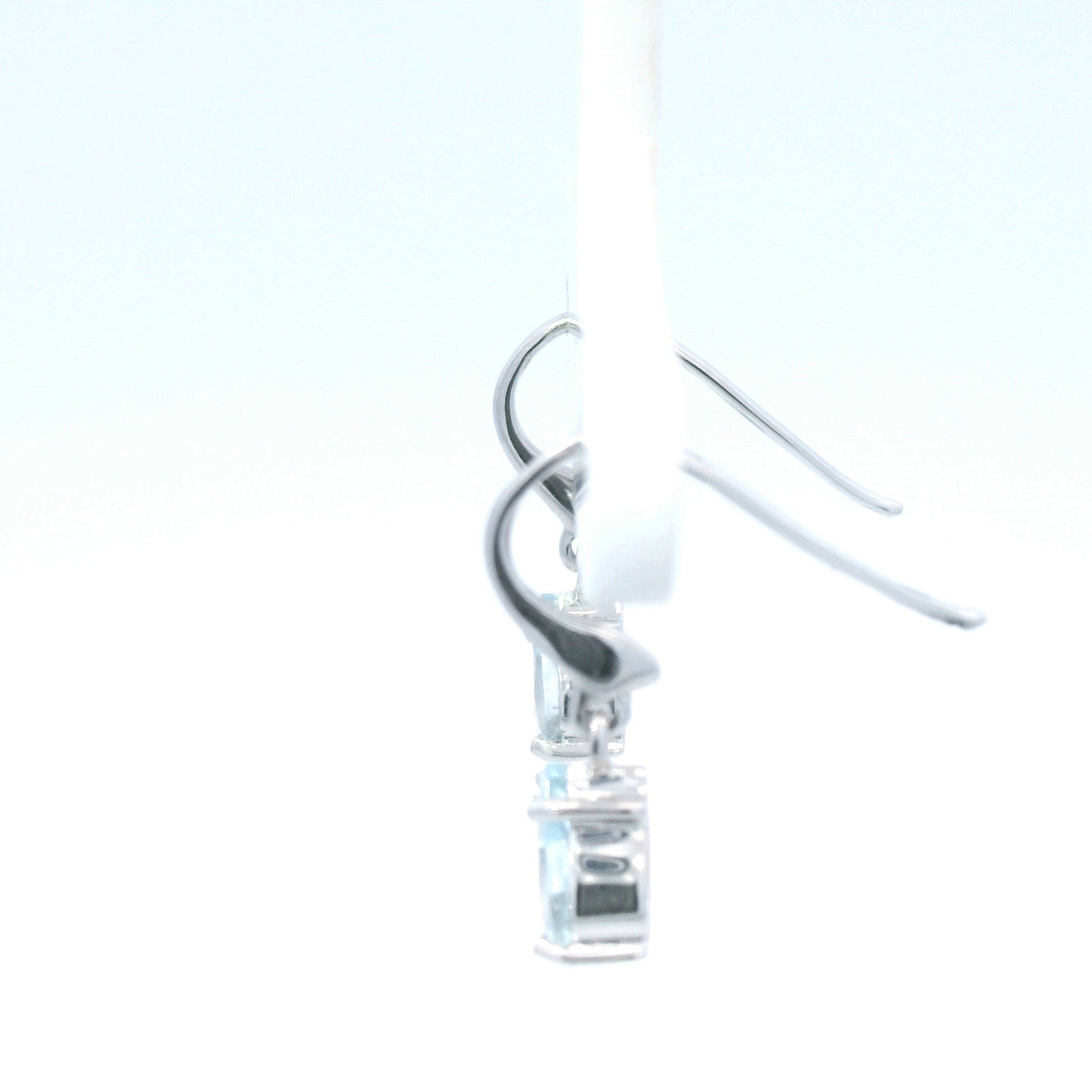 Aquamarine Drop Earrings in White Gold