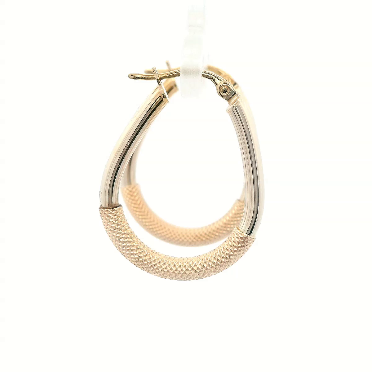 Tear Drop Hoop Earrings in Yellow Gold