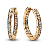 Pandora Signature Logo & Pavé Hoop Earrings