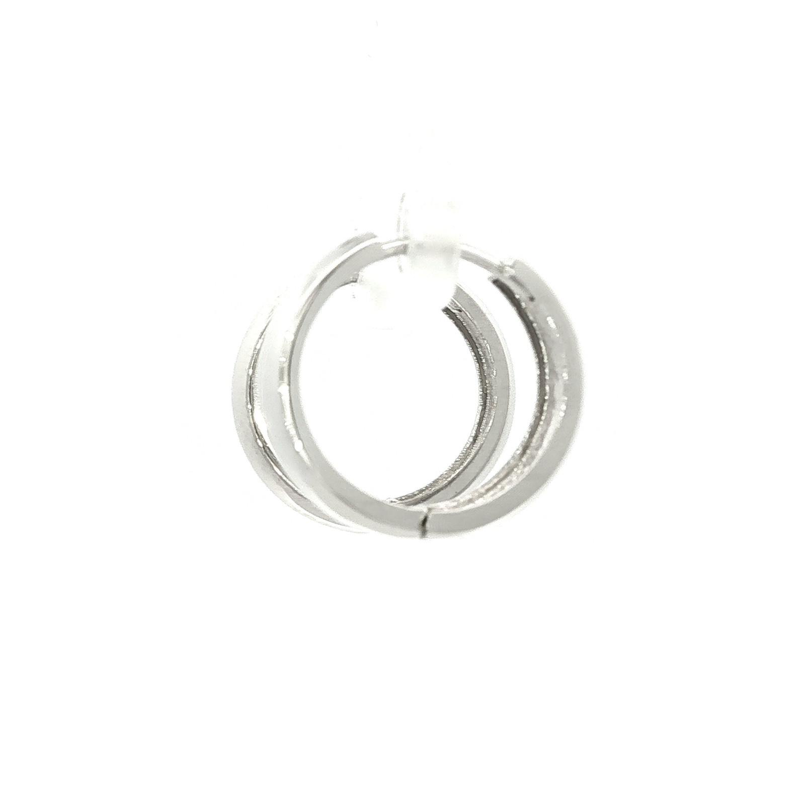 Classic Huggies Earrings in White Gold