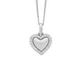Ellani Heart Pendant Set with Cubic Zirconias
