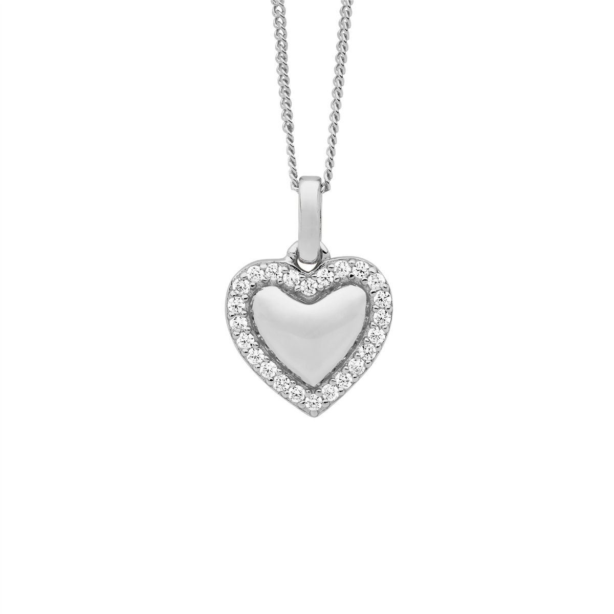 Ellani Heart Pendant Set with Cubic Zirconias