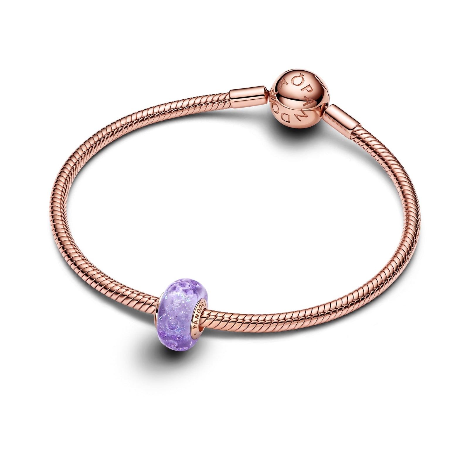 Pandora Wavy Lavender Murano Glass Charm