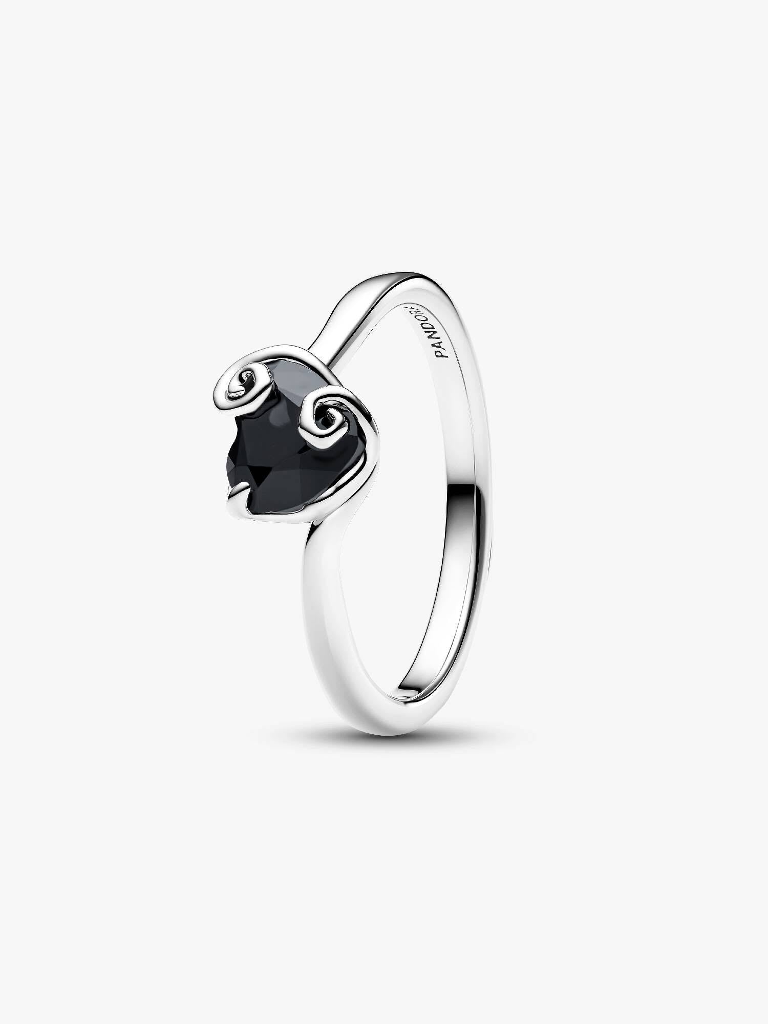Disney Jack Skellington sterling silver ring with black crystal