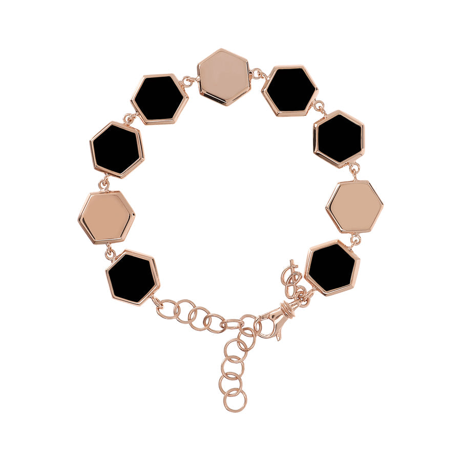 Bronzallure Alba Multi Hexagonal Bracelet Black Onyx