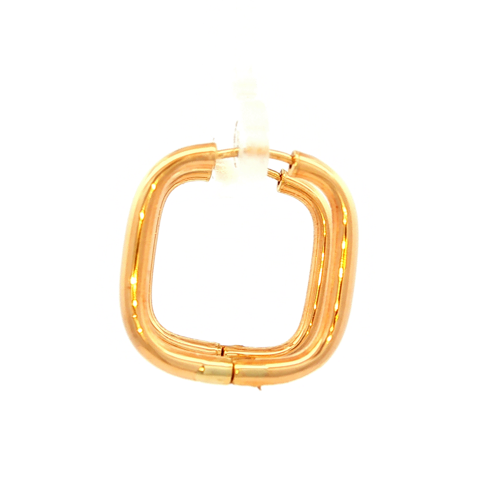 Square Shape Hoop Earrings in Yellow Gold