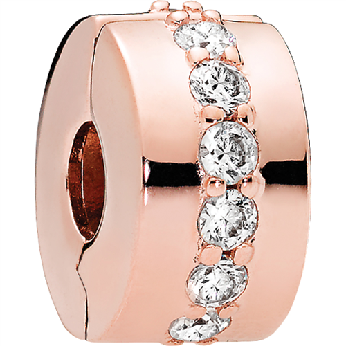 PANDORA Rose Shining Path Clip w CZ