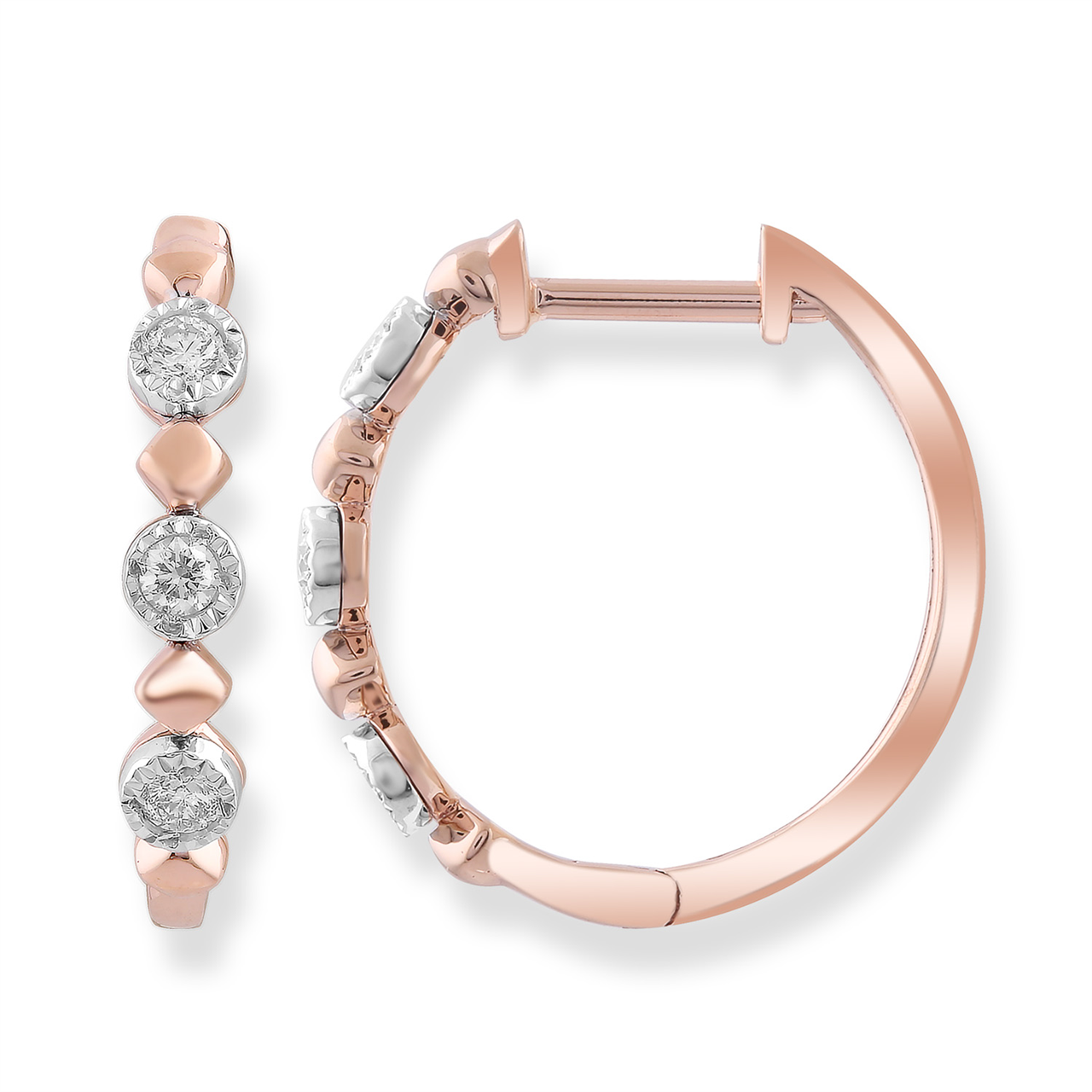 Rose Gold Diamond Hoops