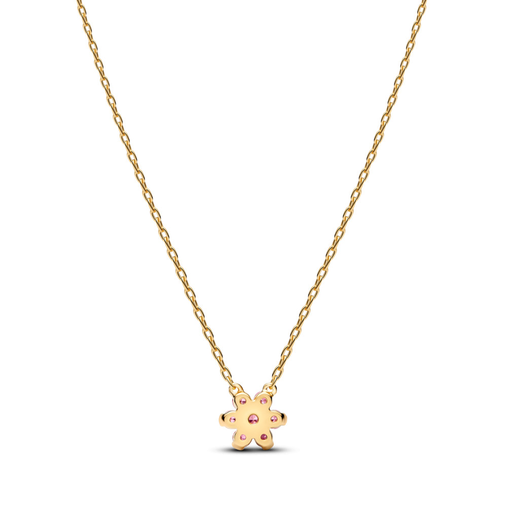 Pandora Sparkling Pink Flower Pendant Necklace