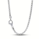 Pandora Pavé Clasp Foxtail Chain Charm Necklace