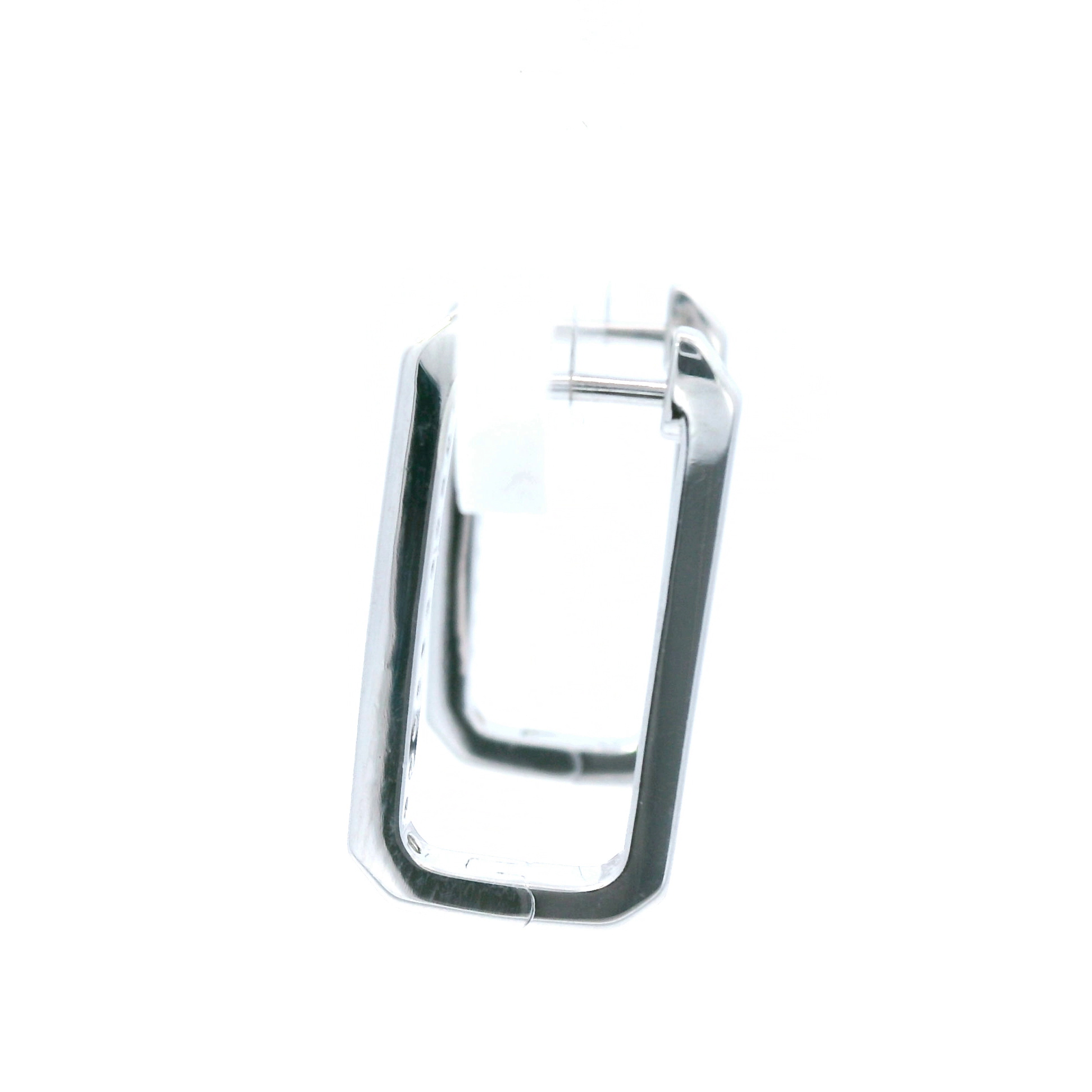 Sterling Silver Claw Set Rectangle Hoop Earrings