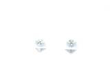 Sterling Silver Heart With Plated Edge Stud Earrings