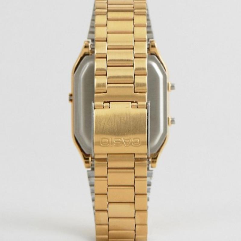 Casio AQ230GA-9D Men's Analog Digital Dual Time Gold Tone Metal Band Watch
