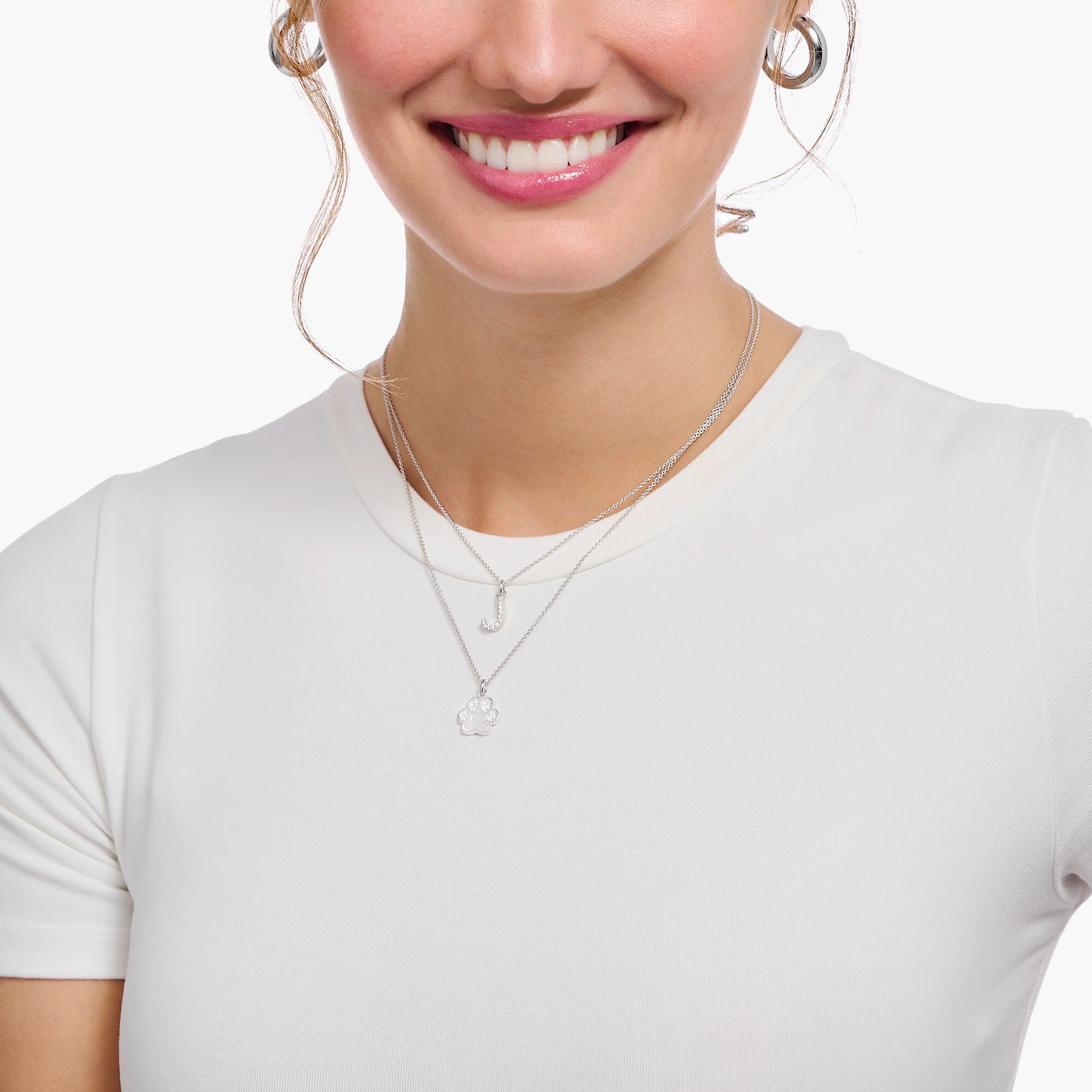 Thomas Sabo Necklace With Paw Pendant And White Zirconia