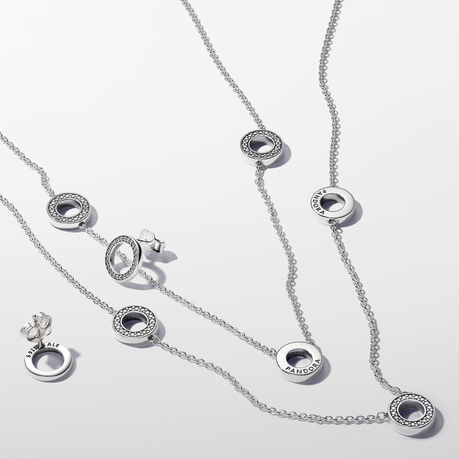 Pandora Pavé Circles Chain Necklace