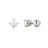 #4 MUSE SIL PEARL BARBELL EARRINGS