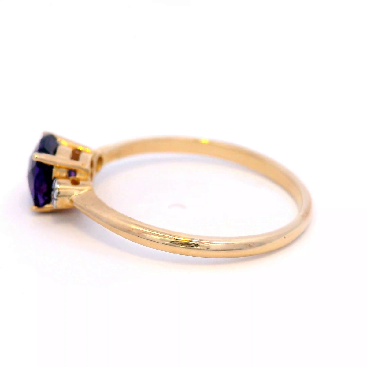 Natasha Square Amethyst and Diamond Yellow Gold Dress Ring