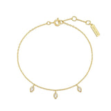 #5A MELODIC SIL CZ TRI DROP BL 16.5+2cm